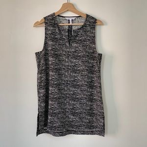 BCBGeneration Gray Split Neckline Sleeveless Dress